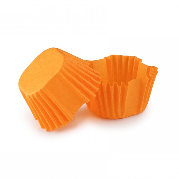 Паперова форма для цукерок та кейк-попсів (27х27х22 мм), помаранчева, 12 шт/уп