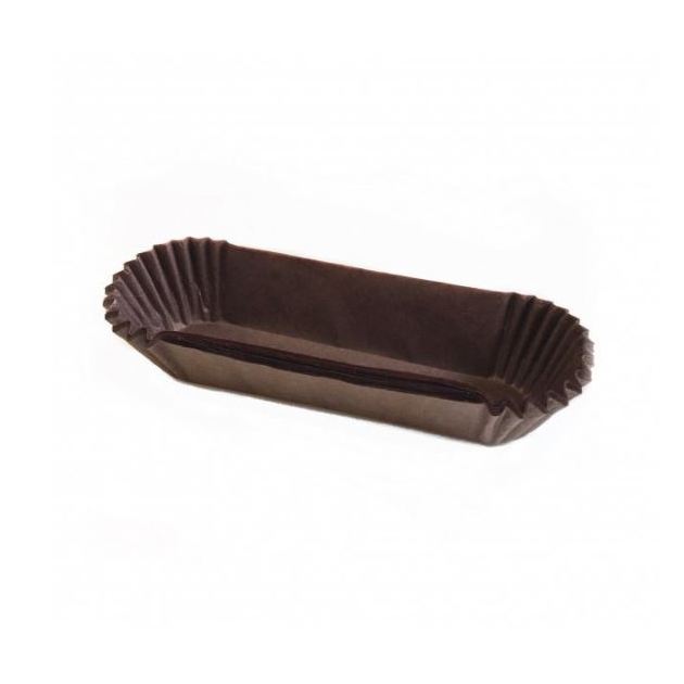 Паперова форма для тістечок та еклерів 130х30 мм, h 30 мм, коричнева, 10шт/уп