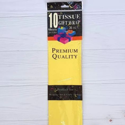 Папір Тішью 50х65см (10 листів) Жовта